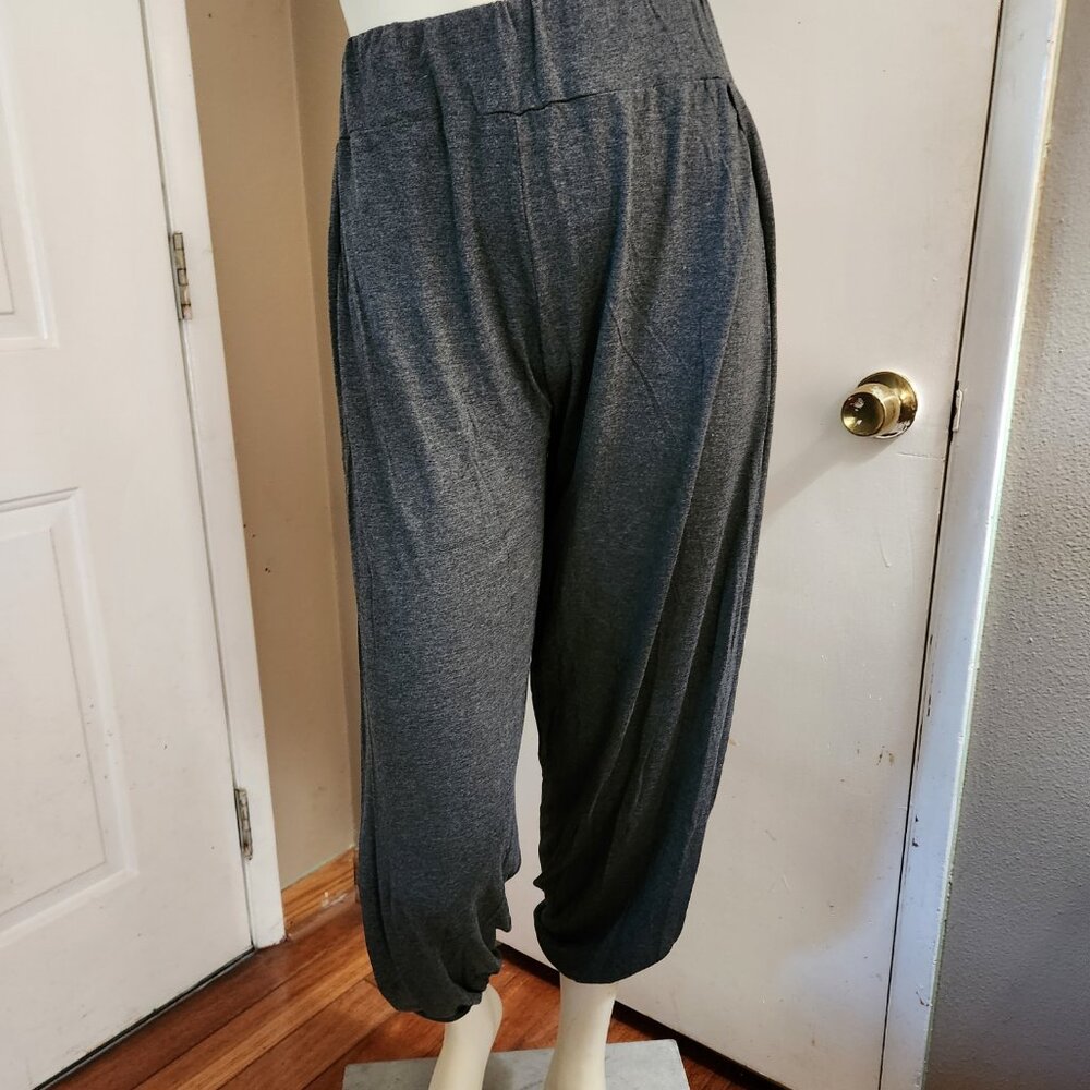Fit Glam Fitness Pants Full Side Slits Sz S Scrunch Cuffs Exercise Women’s Grey - Picture 2 of 14